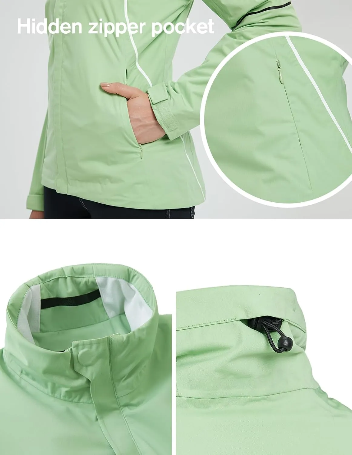 fit space Women's HydroLite Golf Jacket Waterproof 20K Rain Jacket Lightweight Stretch for Outdoor Activities