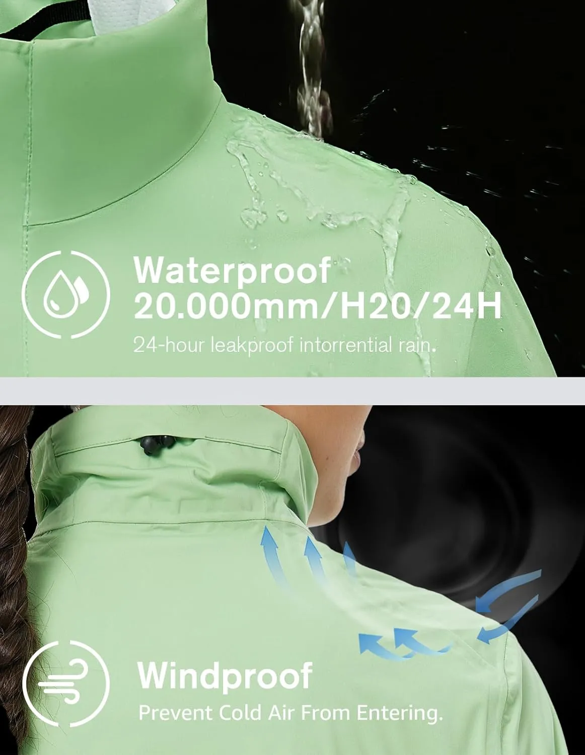 fit space Women's HydroLite Golf Jacket Waterproof 20K Rain Jacket Lightweight Stretch for Outdoor Activities