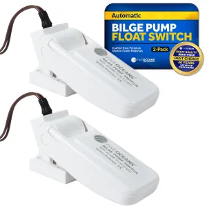 Five Oceans 12-24-32-Volts Automatic Boat Bilge Pump Float Switch for Electric Water Pump, Heavy-Duty Flow Sensor Float Switch for Boat Bilge Pump, Mercury Free, 20-Amps Max, 2-Pack - FO3610-M2