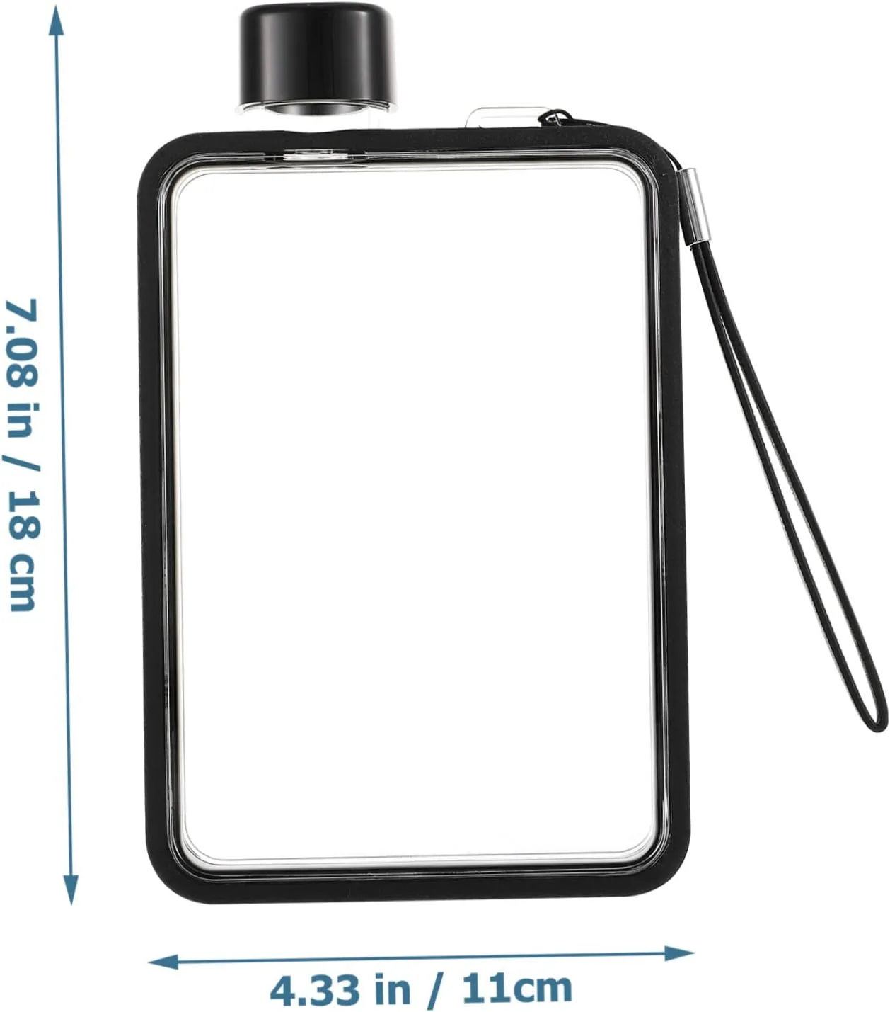 Flat Water Bottle for Running Portable Sports Bottle Slim Design Water Jug for Camping