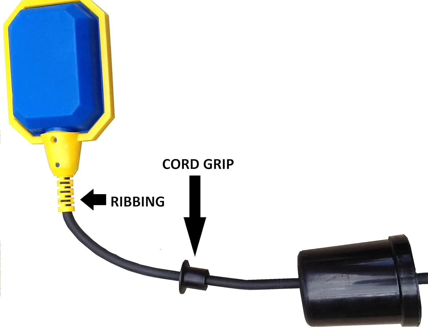 Float Switch for Sump Pump - 16-Foot Water Level Sensor with Honeywell Microswitch and Adjustable Tether Length for Ground Water Bilge Pump and Water Tank – Non-Corrosive PP Casing, Rated to 13 Amps