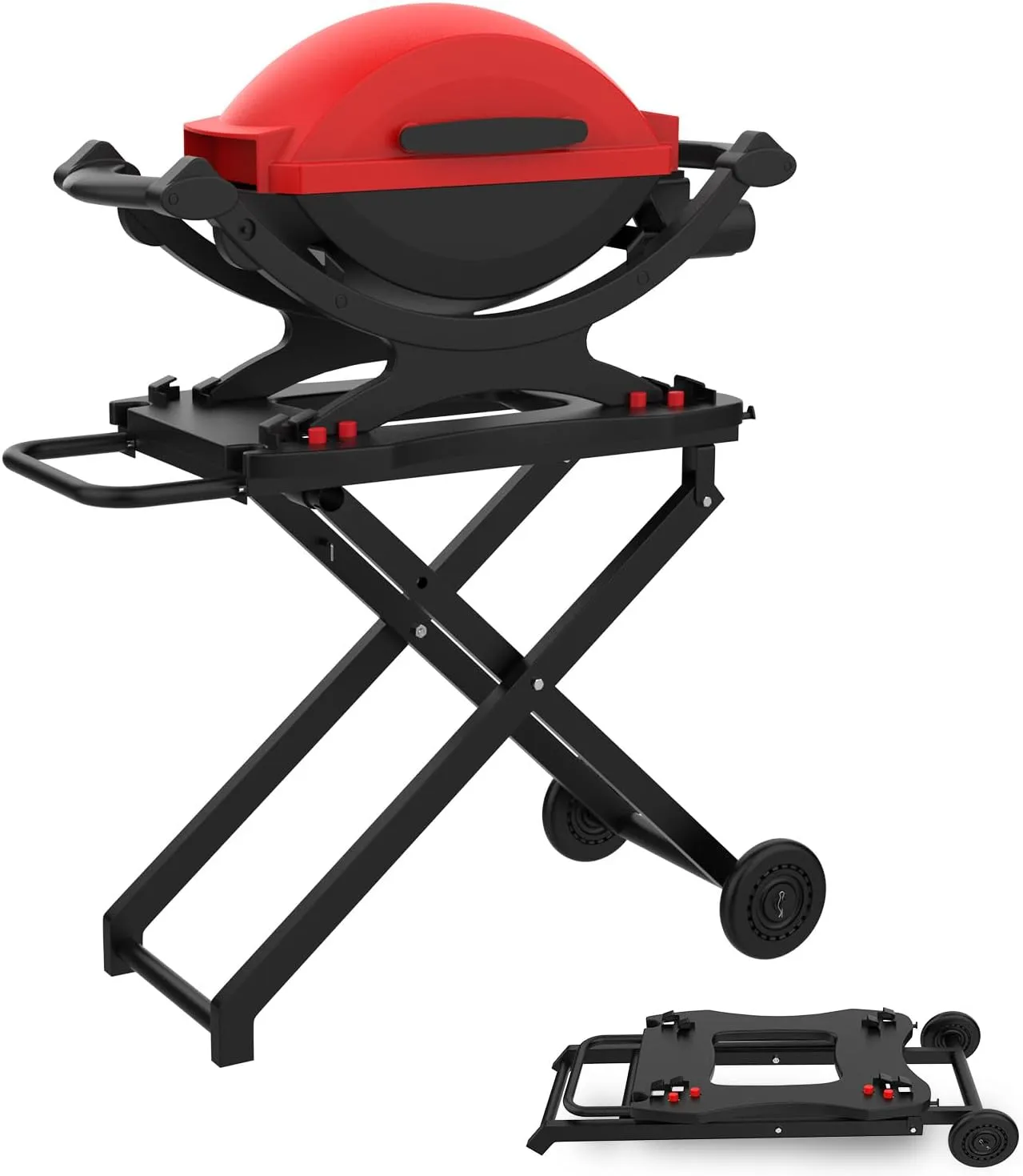 Folding Grill Stand for Weber Q Grill Stand Series, Outdoor Portable BBQ Stand Cart for Weber Q1200 Q1000 Q2000 Q1400 Barbecue Cart for Blackstone 17/22 Inch Griddle with Wheels