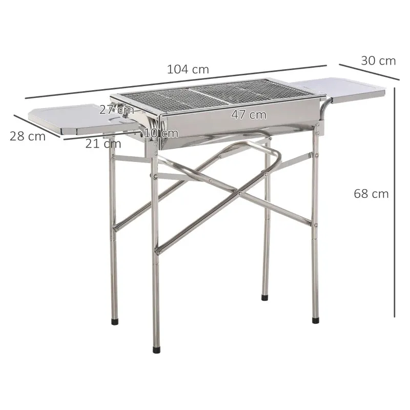 Folding Stainless Steel Charcoal BBQ Grill
