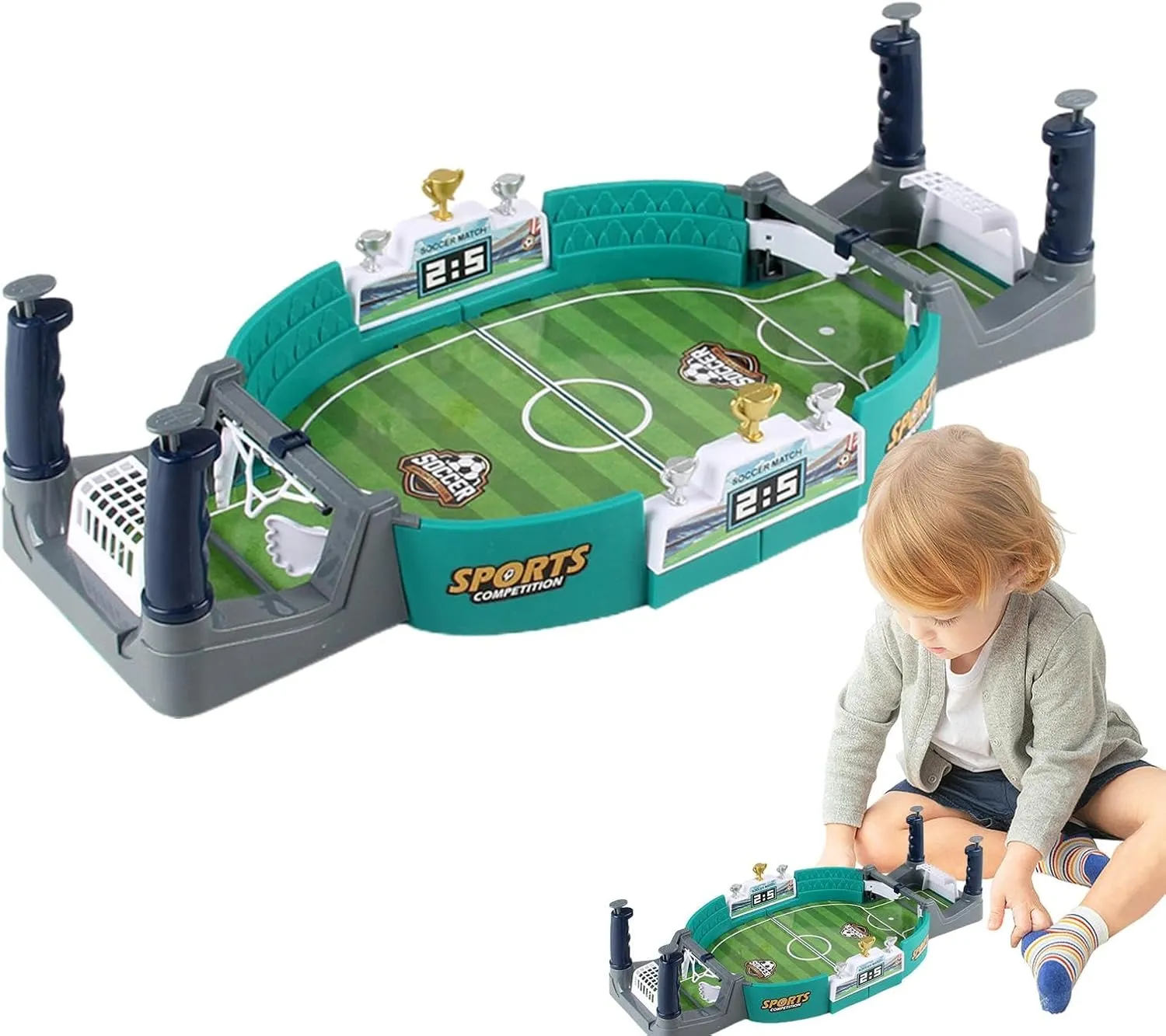 Football Table Game - Classic Foosball Table Indoors Fun, Sturdy Minis Soccer Tables | Durables and Easy to Play Family Game Nights Parties and Kids, Compact Design Perfects for Homes Or Office Use
