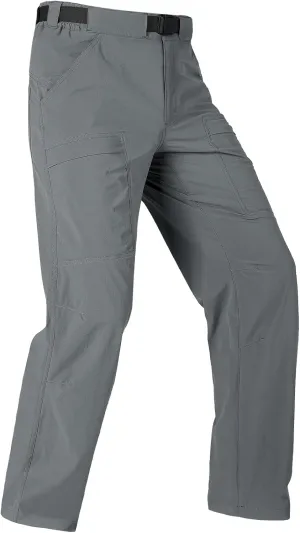 FREE SOLDIER Men's Outdoor Cargo Hiking Pants with Belt Lightweight Waterproof Quick Dry Tactical Pants Nylon Spandex (40W/32L Dark Gray)