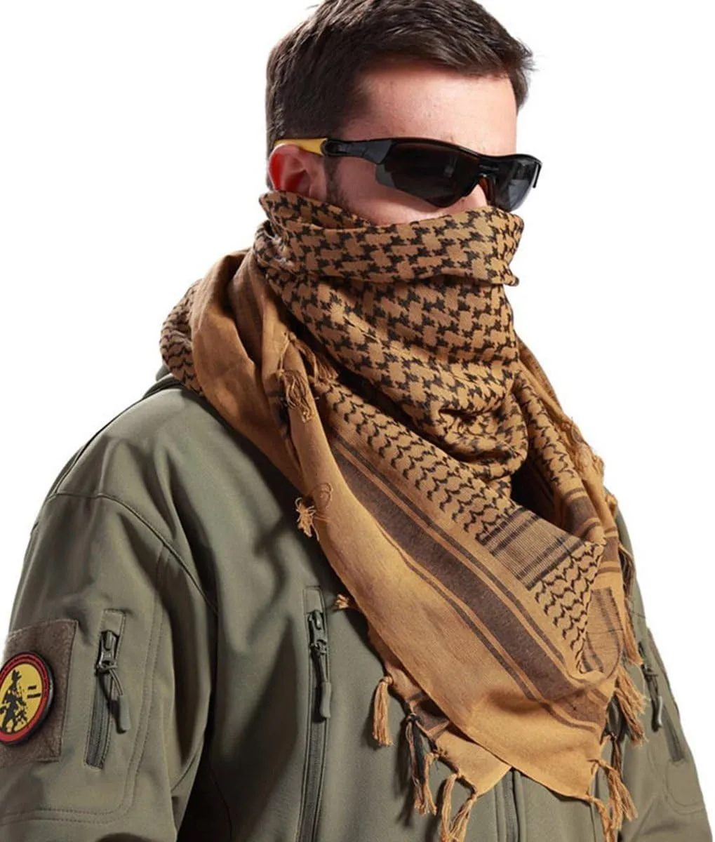 FREE SOLDIER Scarf Military Shemagh Tactical Desert Keffiyeh Head Neck Scarf Arab Wrap with Tassel for Men Women
