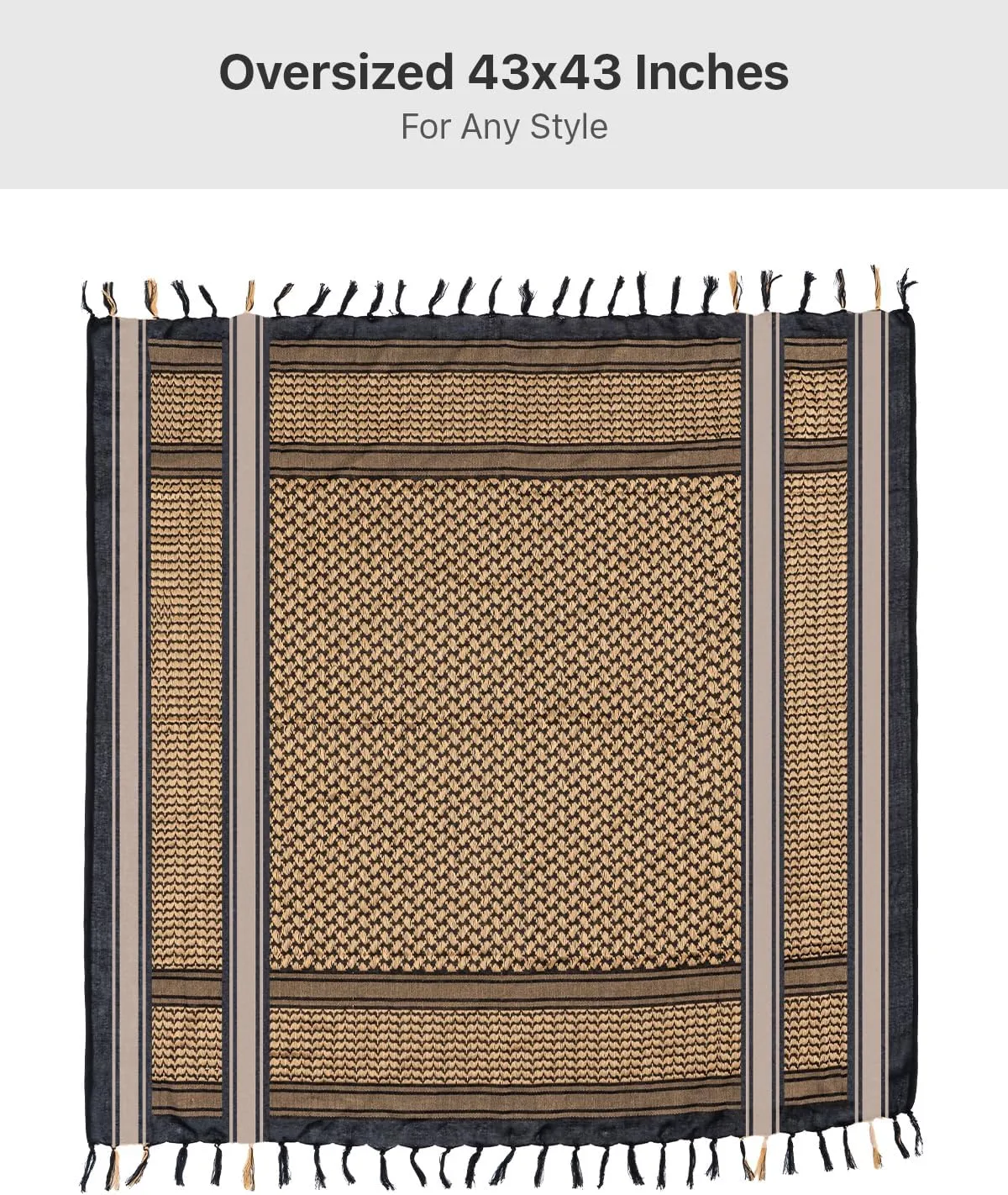 FREE SOLDIER Scarf Military Shemagh Tactical Desert Keffiyeh Head Neck Scarf Arab Wrap with Tassel for Men Women