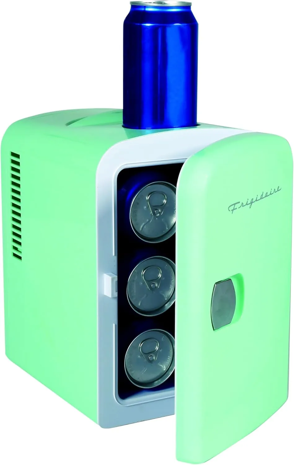 Frigidaire Mini Portable Compact Personal Fridge Cooler, 4 Liter Capacity Chills Six 12 oz Cans, 100% Freon-Free & Eco Friendly, Includes Plugs for Home Outlet & 12V Car Charger - Mint