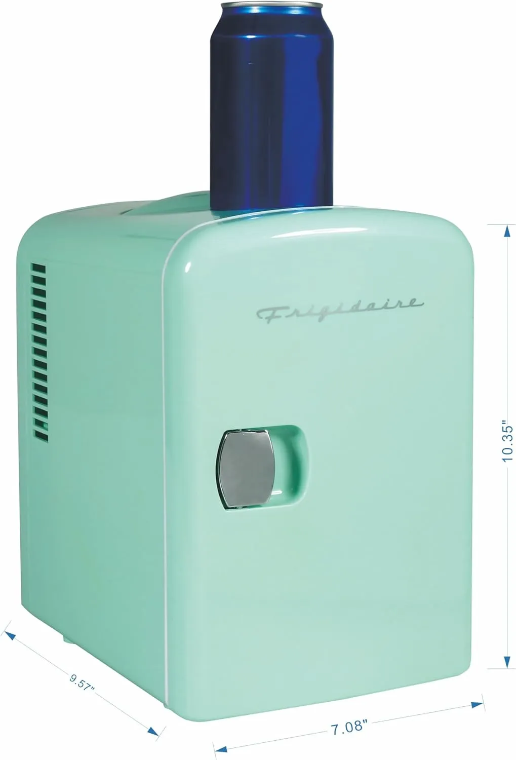 Frigidaire Mini Portable Compact Personal Fridge Cooler, 4 Liter Capacity Chills Six 12 oz Cans, 100% Freon-Free & Eco Friendly, Includes Plugs for Home Outlet & 12V Car Charger - Mint