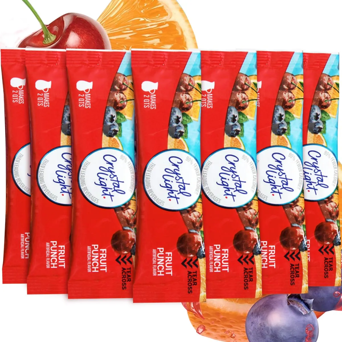 Fruit Punch Drink Mix 12 Pitcher Packets Zero Sugar - Refreshing Beverage Powder for Parties & Daily Hydration - Instant Fruit Punch Powder (12 Pack)