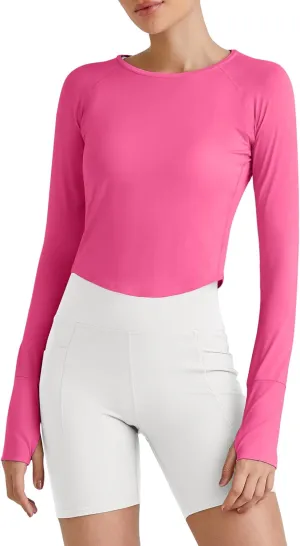 G4Free UPF 50  Rash Guard for Women Long Sleeve Workout Tops Lightweight Sun Shirts UV Protection Athletic Hiking