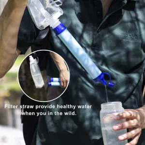 Galaxy Personal Portable Water Filter Straw Filtration Purifier for Hiking, Camping, Hunting, Travel, Outdoor Emergency Survival Detachable Drinking Six Packs