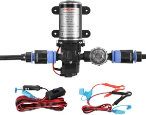 GASLAND 12V Water Pump Kit, 1.6 GPM Camper Water Pressure Pump with Pressure Switch, 65 PSI Self Priming Diaphragm Pump for Camper Boat Marine RV Kitchen Bathroom Gas Hot Water System
