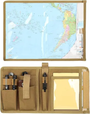GEEDUD Map Case, Tactical Notebook, Multifunctional Water-Resistant Map Case for Military Hiking, Tactical, Outdoor Activities
