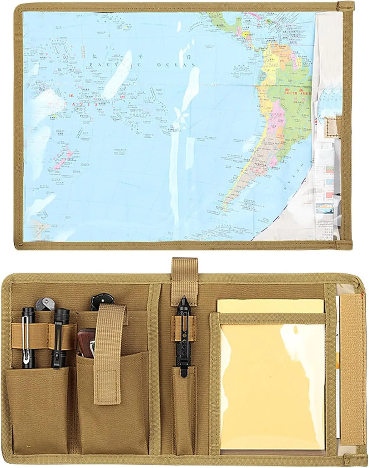 GEEDUD Map Case, Tactical Notebook, Multifunctional Water-Resistant Map Case for Military Hiking, Tactical, Outdoor Activities