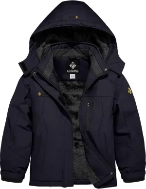 GEMYSE Girl's Waterproof Ski Snow Jacket Hooded Fleece Lined Windproof Winter Jacket