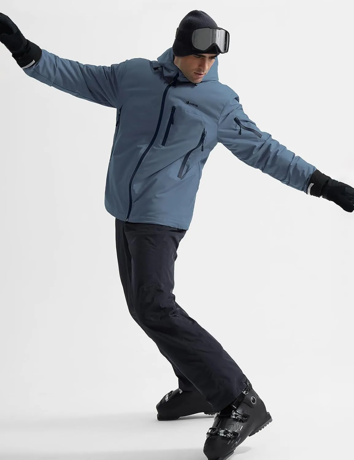 GEMYSE Men's Ski Jacket Warm Winter Snow Coat Waterproof Mountain Windbreaker Jacket for Snowboarding Hiking