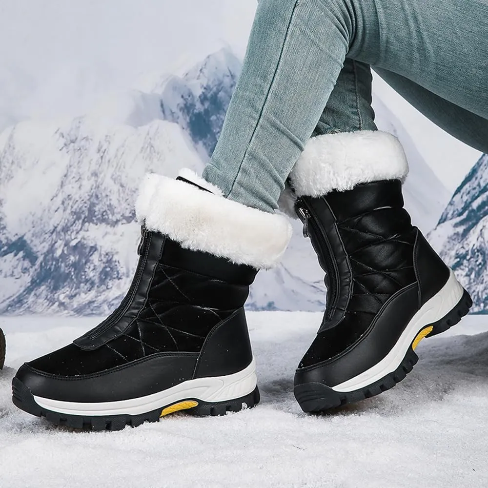 GEXECEUSS Womens Comfortable Snow Boots for Walking: Anti-Slip Mid-Calf Winter Boots - Durable Faux Fur Lined Booties for Women