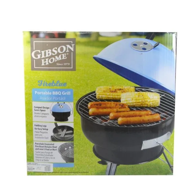 Gibson Fireblue Portable Bbq Grill 14" Carbon Steel Ideal for Family BBQ & outdoor Cooking - 12772807