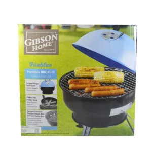 Gibson Fireblue Portable Bbq Grill 14" Carbon Steel Ideal for Family BBQ & outdoor Cooking - 12772807
