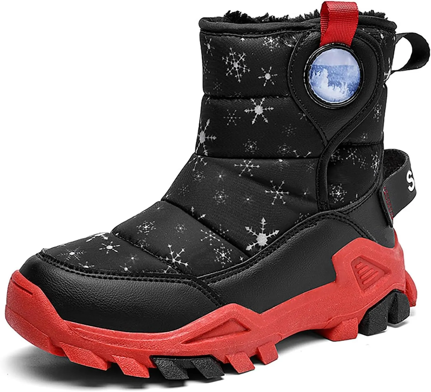 Girls Boys Snow Boots Outdoor Warm Comfortable Non Slip Mid Calf Padded Small Big Kids Winter Shoes Big Dark Girls Boots