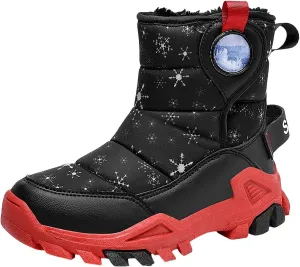 Girls Boys Snow Boots Outdoor Warm Comfortable Non Slip Mid Calf Padded Small Big Kids Winter Shoes Big Dark Girls Boots