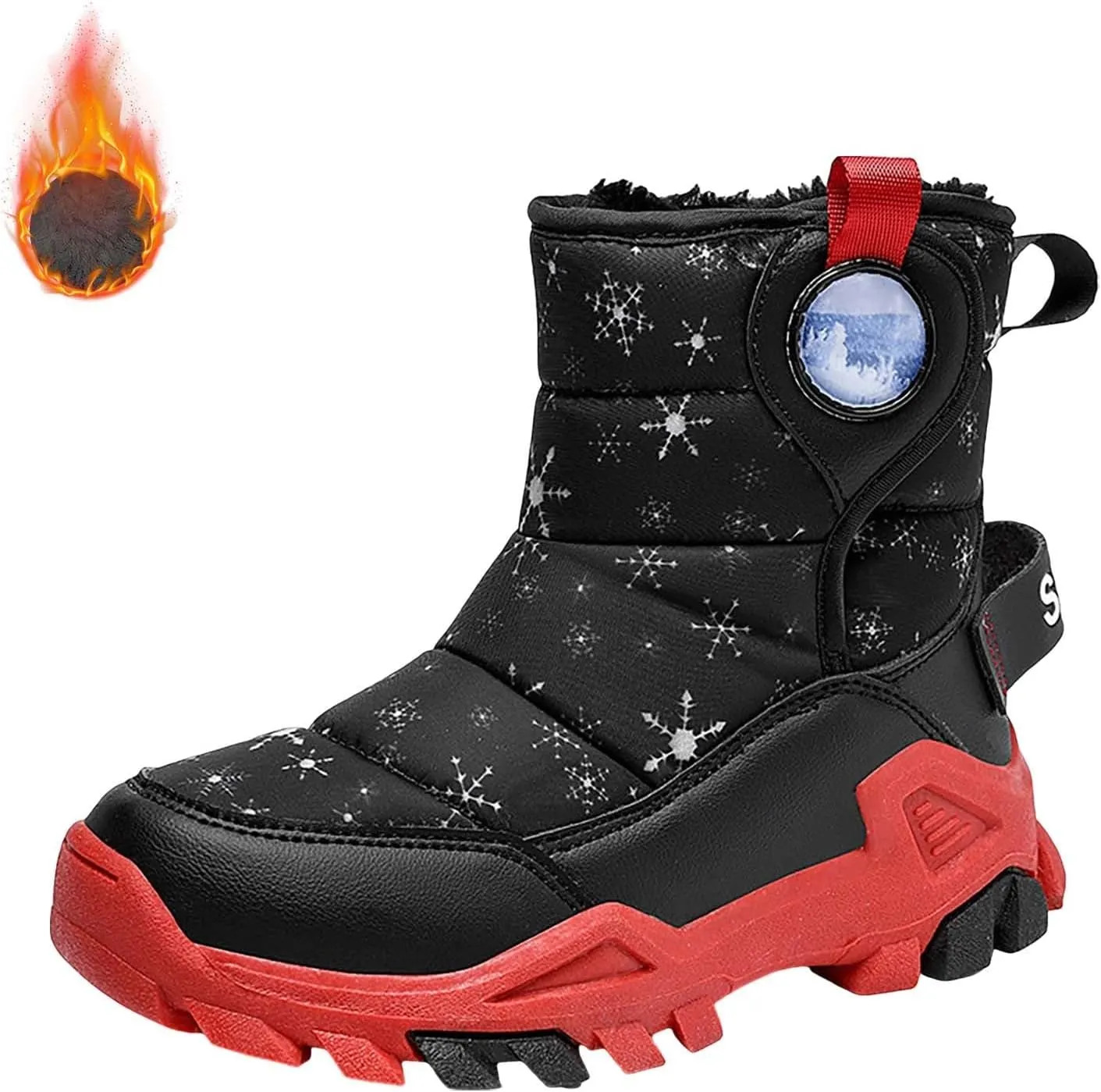 Girls Boys Snow Boots Outdoor Warm Comfortable Non Slip Mid Calf Padded Small Big Kids Winter Shoes Big Dark Girls Boots