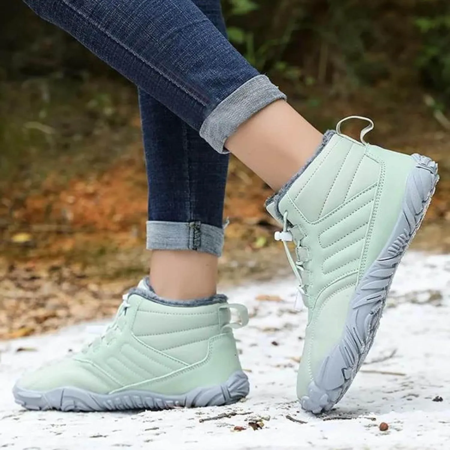 Glacia Barefoot Shoes Women Men, 2025 New Winter Warm Comfortable Non-Slip Barefoot Boots