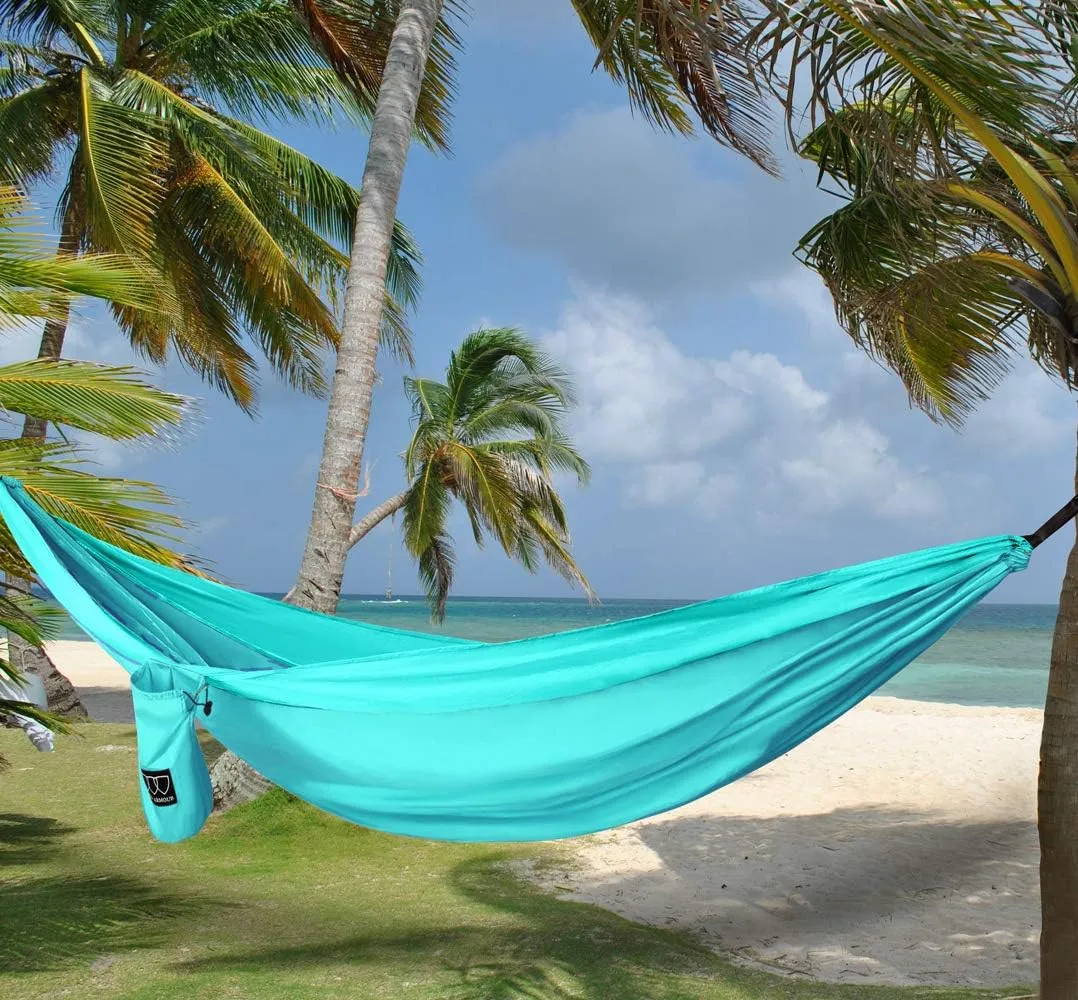 Gold Armour Camping Hammock - Portable Hammock Single Hammock Camping Accessories Gear for Outdoor Indoor Adult Kids, USA Based Brand (Seafoam)