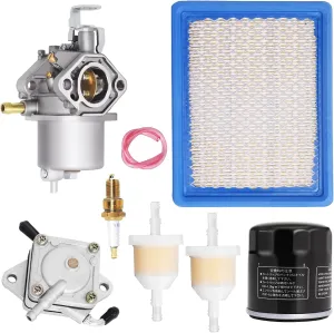 Golf Cart Tune Up Kit Compatible with Club Car DS Gas 1992-2004 with 1016478 Carburetor, 1016467 Oil Filter, 1025582 Air Filter, 1014523 Fuel Pump, AM116304 Fuel Filter and F7TC Spark Plug by Podoy