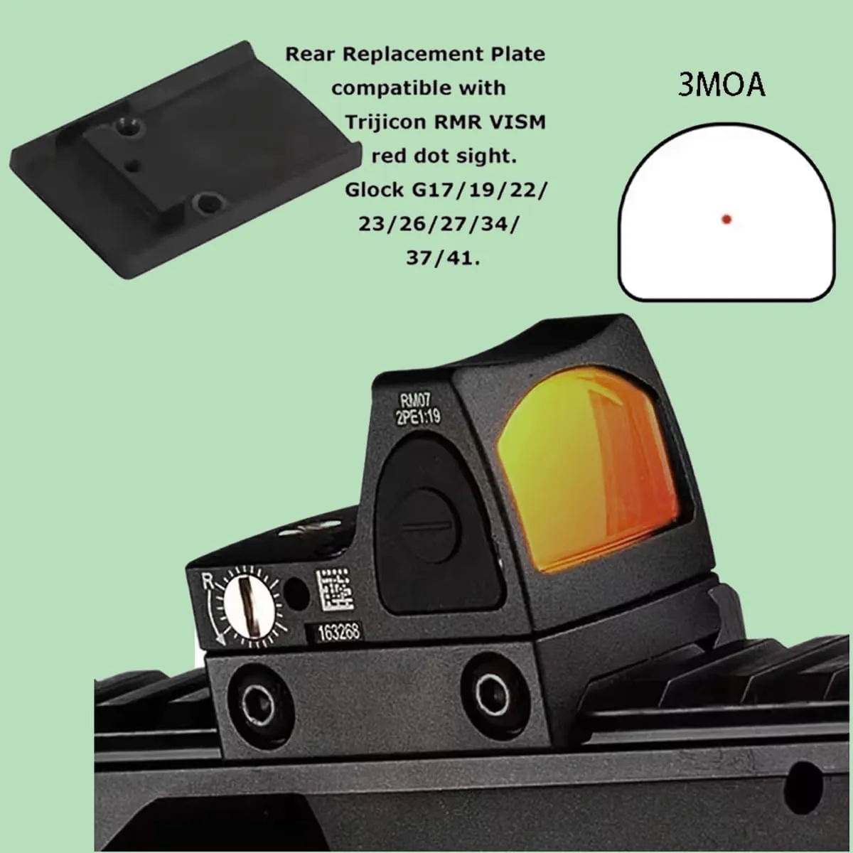 GOTICAL Optics 1x24 Dot Sight Open Dot Sight Base G l o c k/Handgun Reflex Sight Scope fit 20mm Weaver Rail for Airsoft Hunting Rifle Survival Game Sight