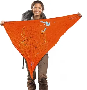 Grand Canyon National Park Map Survival Bandana - Ultra-Light Emergency Navigation Scarf - Lightweight Signal Blaze Orange Lightweight Hiking Camping