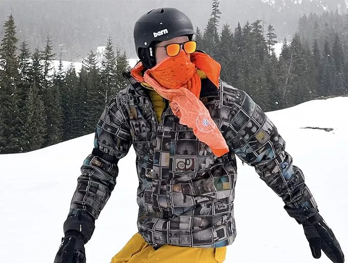 Grand Canyon National Park Map Survival Bandana - Ultra-Light Emergency Navigation Scarf - Lightweight Signal Blaze Orange Lightweight Hiking Camping