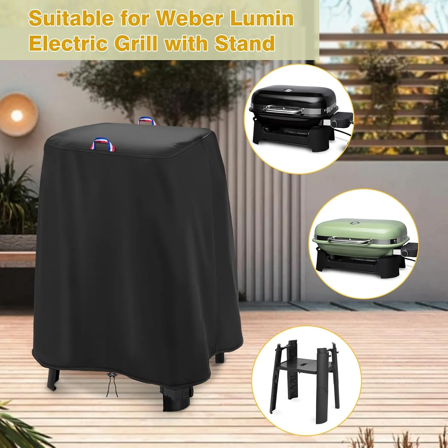Grill Cover for Weber Lumin Electric Grill with Stand Cover Electric Outdoor Grill Cover for Patio