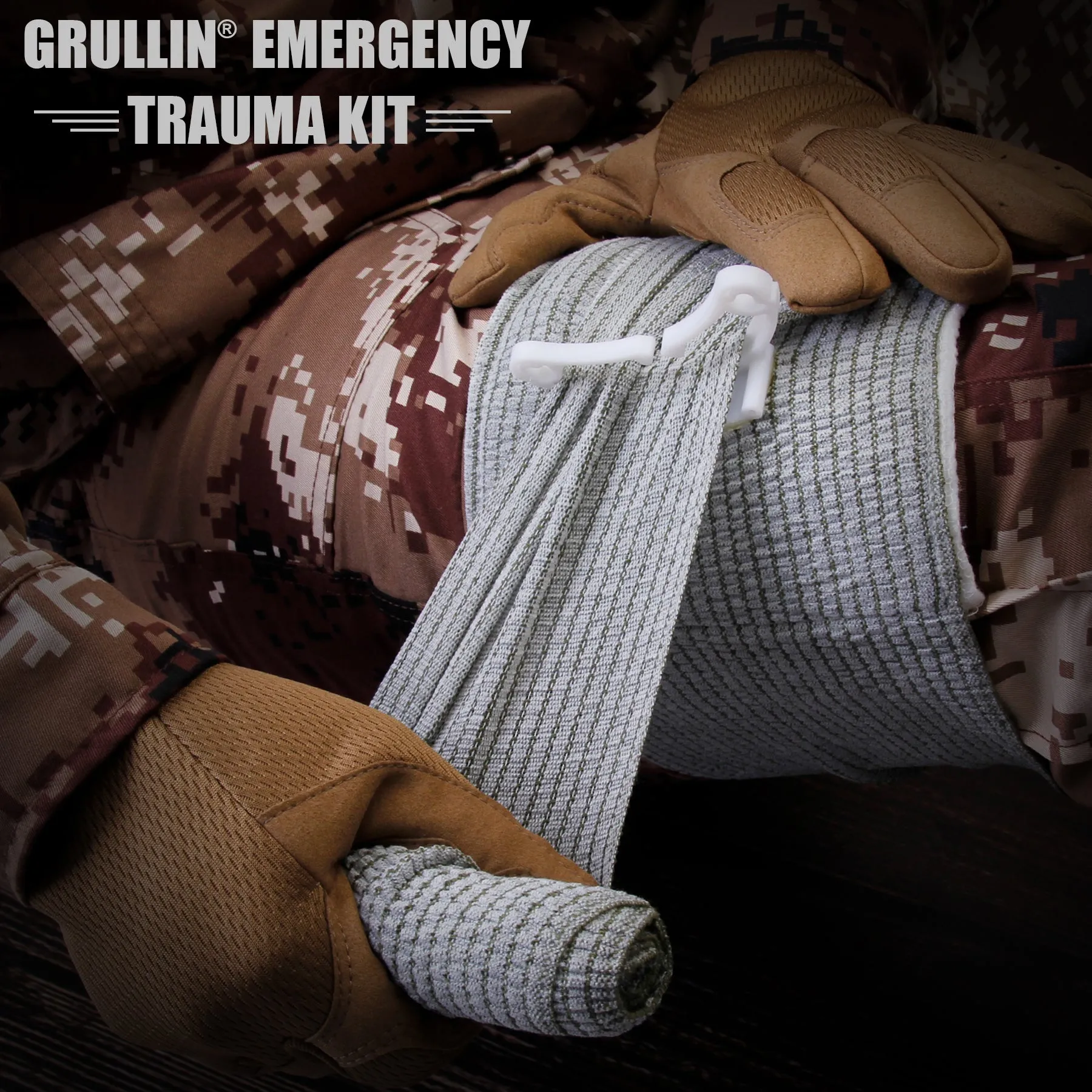 GRULLIN IFAK Trauma First Aid Kit, Tactical Molle Military Emergency Set