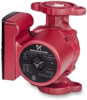 Grundfos UPS - 1/25 HP - 3-Speed Circulation Pump - Cast Iron - GF 15/26 Rotated Flange - Check Valve