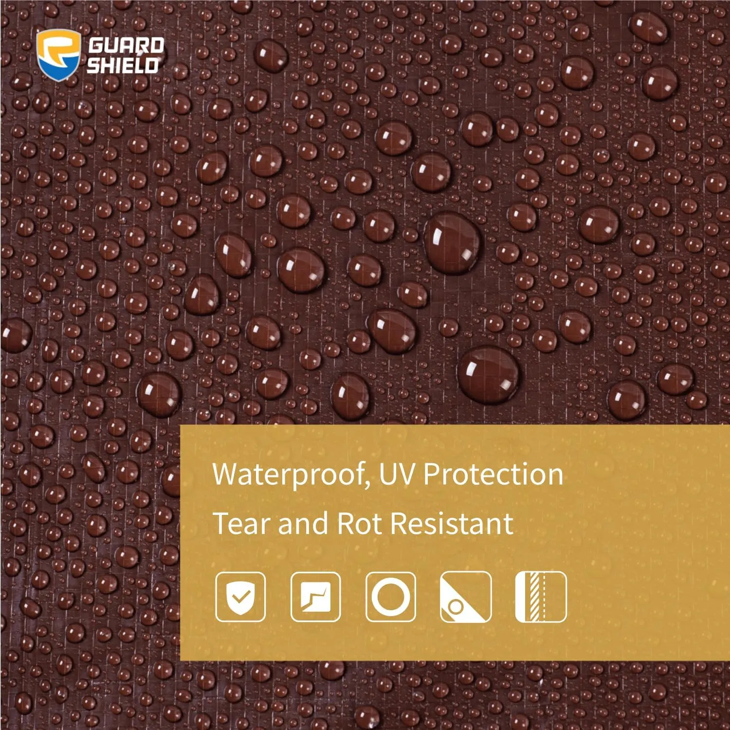 GUARD SHIELD Brown/Green Tarp 10x12 Feet Medium Duty Outdoor Waterproof Multi Purpose Poly Tarps Cover 7mil