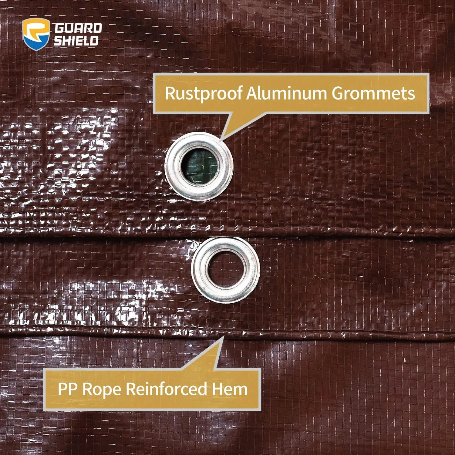 GUARD SHIELD Brown/Green Tarp 10x12 Feet Medium Duty Outdoor Waterproof Multi Purpose Poly Tarps Cover 7mil