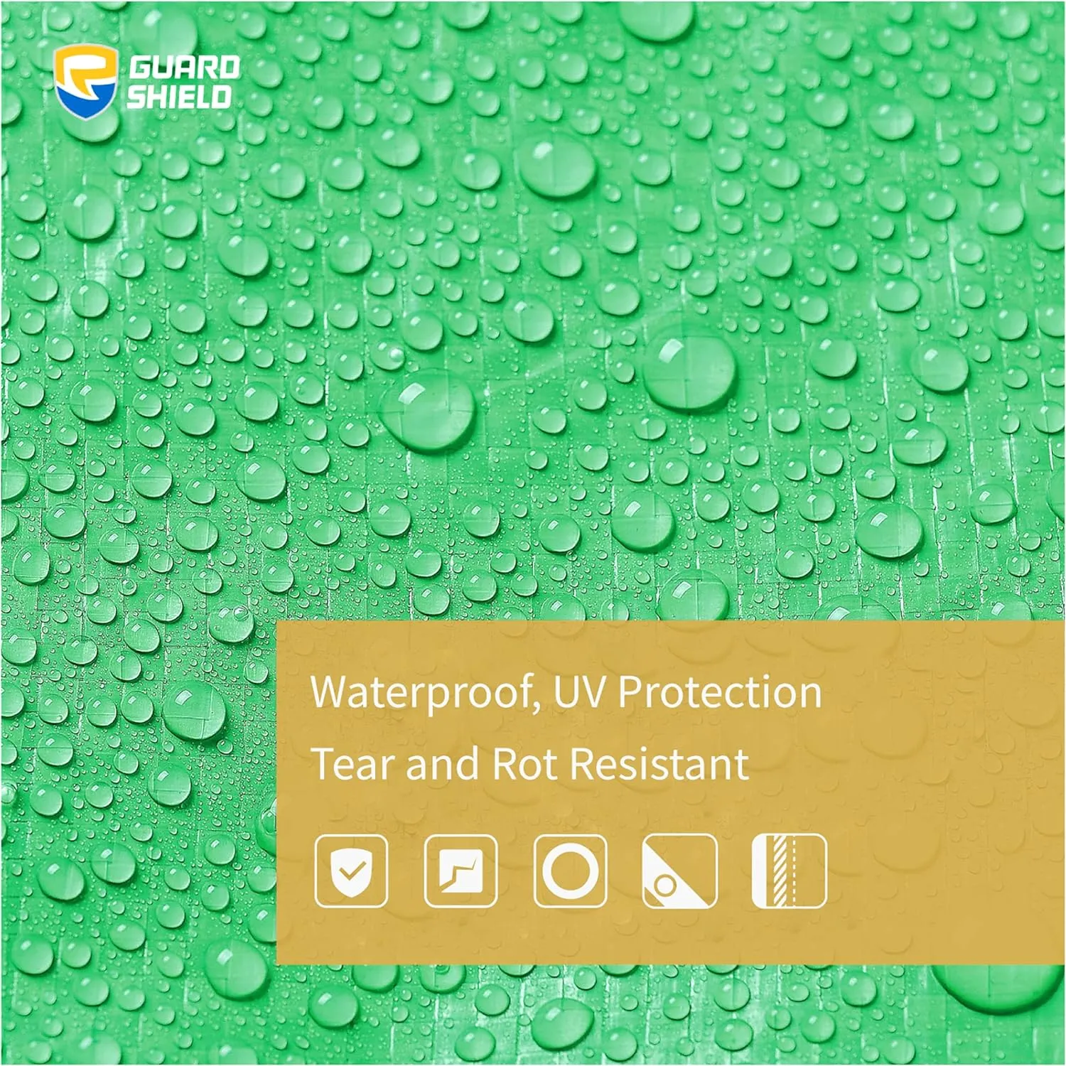 GUARD SHIELD Green/Sliver Tarp 10x20 Feet Waterproof Tarps Lightweight Camping Tarp Outdoor Multi Purpose Poly Cover 6mil
