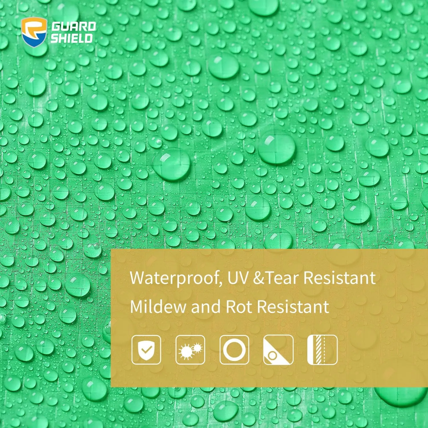 GUARD SHIELD Green/Sliver Tarp 16x20 Feet Waterproof Tarps Lightweight Camping Tarp Outdoor Multi Purpose Poly Cover 6mil