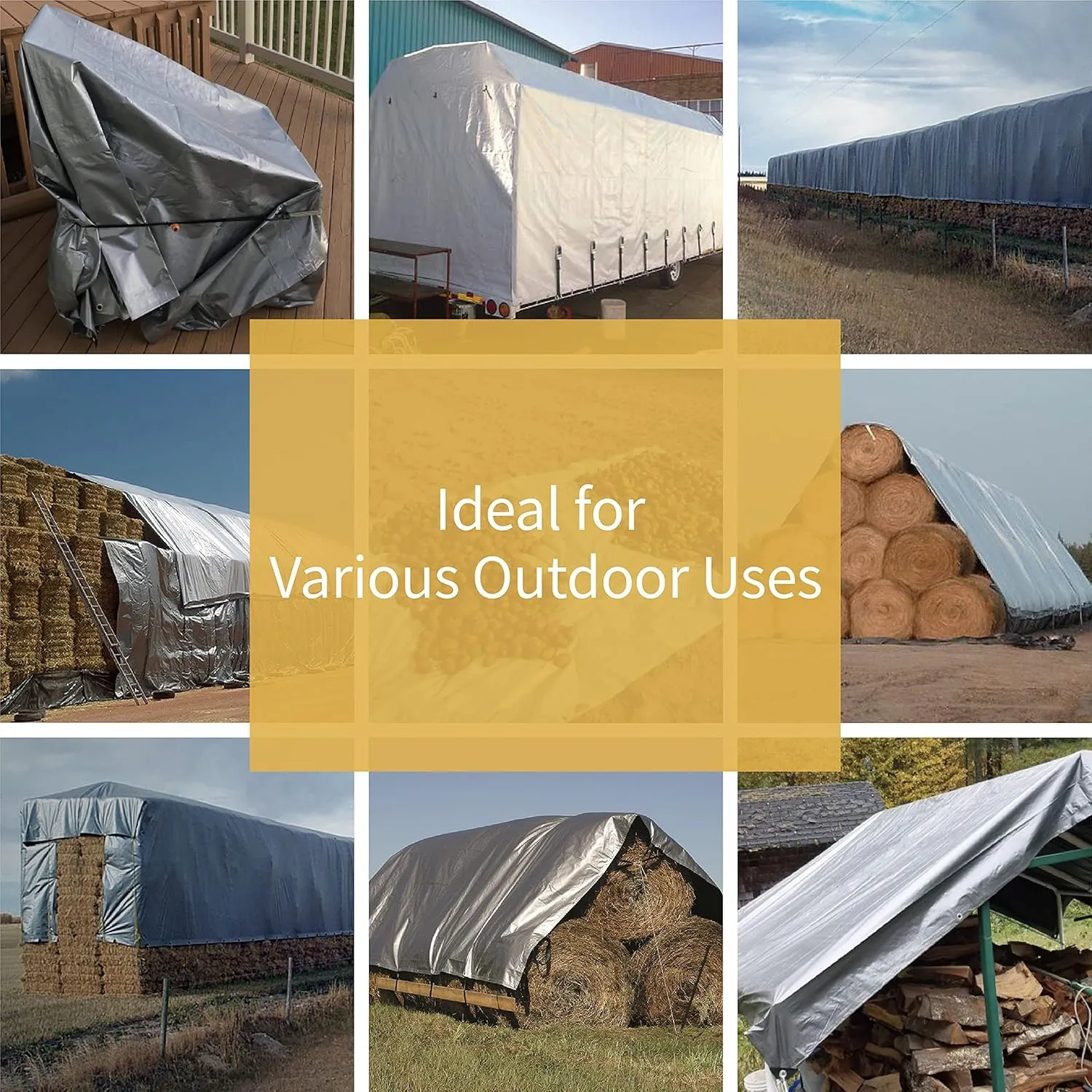 GUARD SHIELD Silver Tarp Waterproof 10x12 Feet Medium Duty All Purpose Poly Tarps Cover 7mil