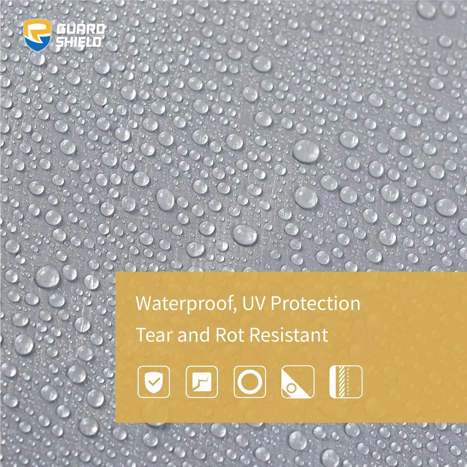 GUARD SHIELD Silver/Black Tarp Waterproof 8x10 Feet Medium Duty All Purpose Poly Tarps Cover 7mil