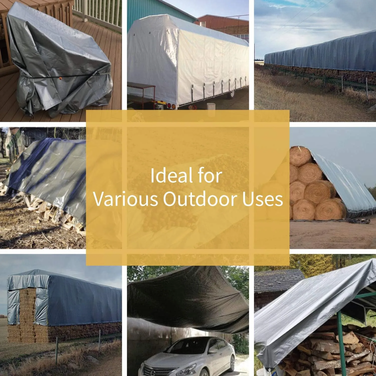 GUARD SHIELD Silver/Black Tarp Waterproof 8x10 Feet Medium Duty All Purpose Poly Tarps Cover 7mil