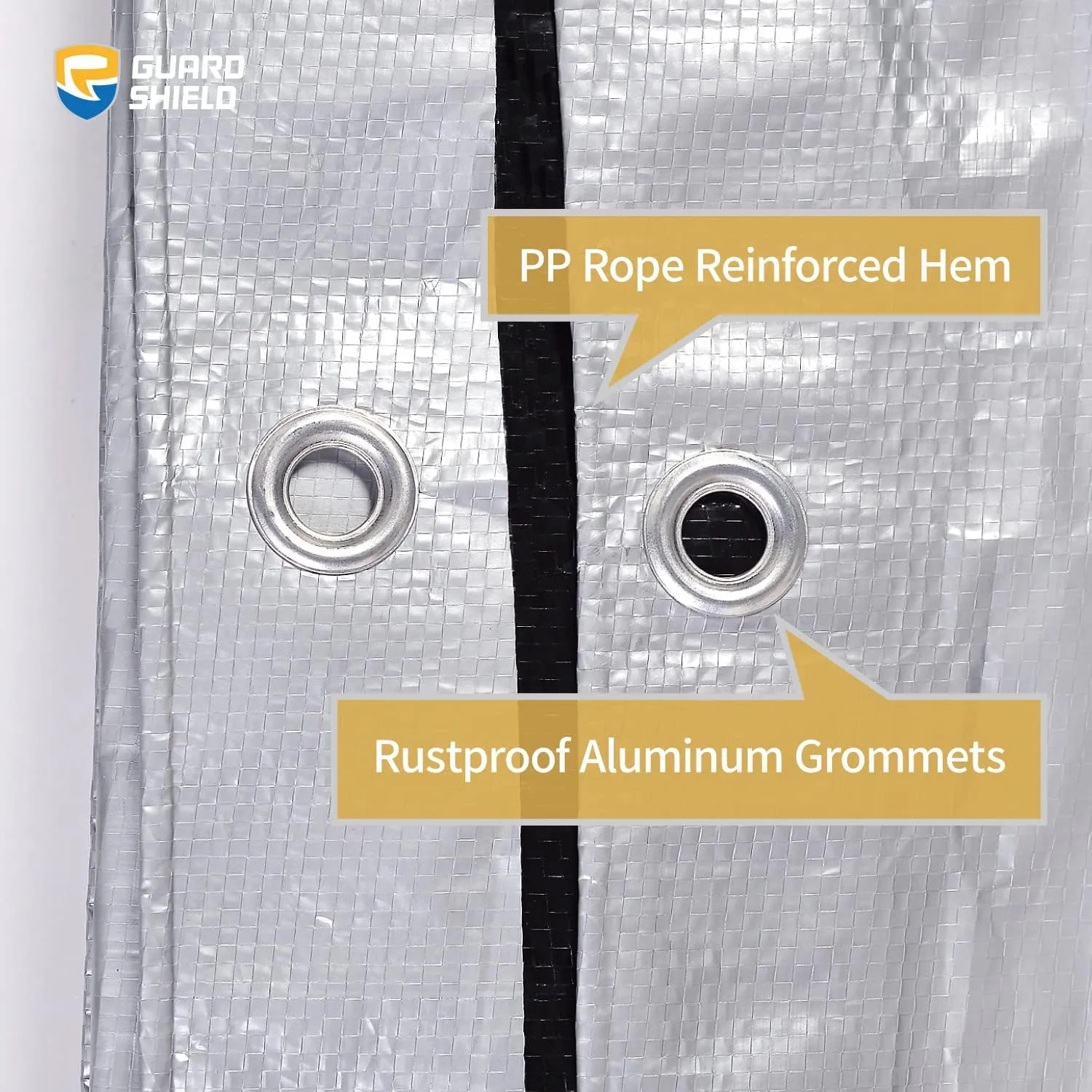 GUARD SHIELD Silver/Black Tarp Waterproof 8x10 Feet Medium Duty All Purpose Poly Tarps Cover 7mil