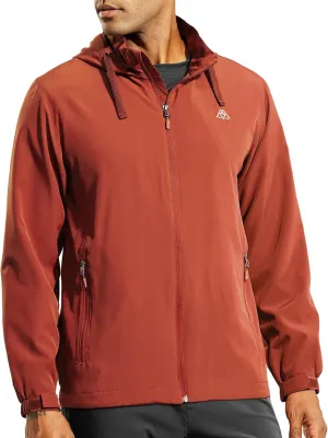 Haimont Men’s Packable Windbreaker with Hood Lightweight Windproof Water Resistant Hooded Jacket for Running Hiking Travel