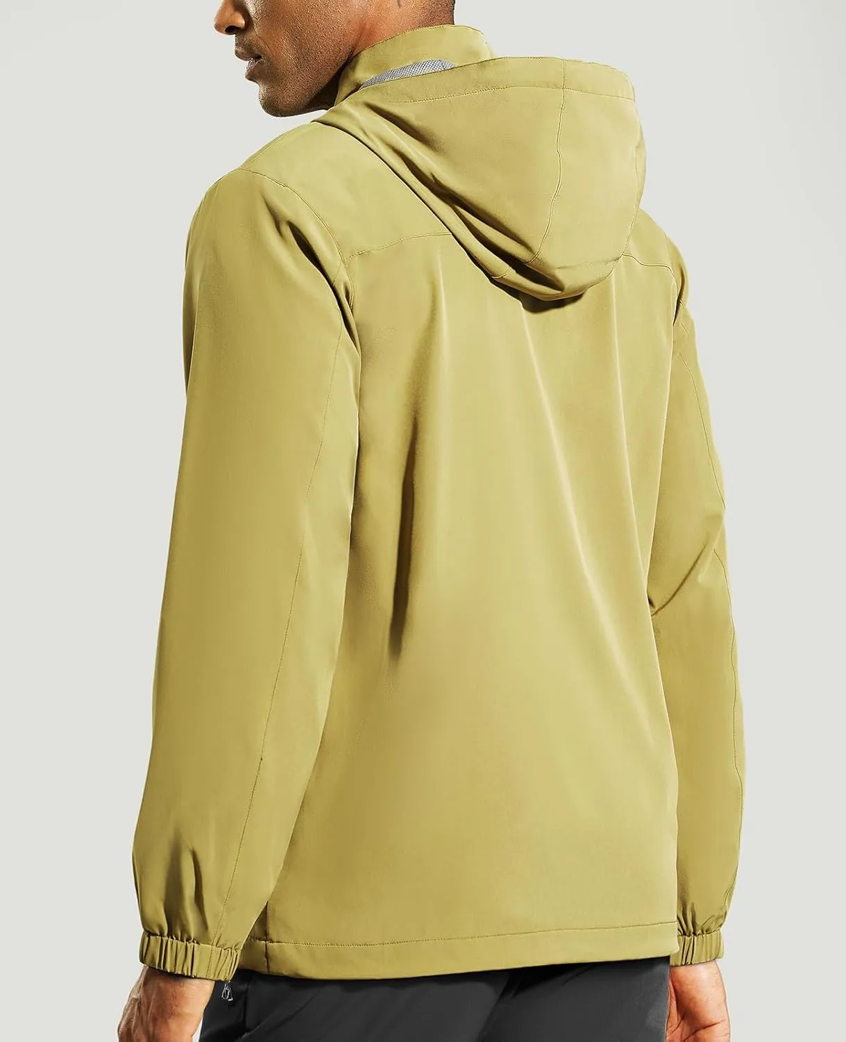 Haimont Men’s Packable Windbreaker with Hood Lightweight Windproof Water Resistant Hooded Jacket for Running Hiking Travel