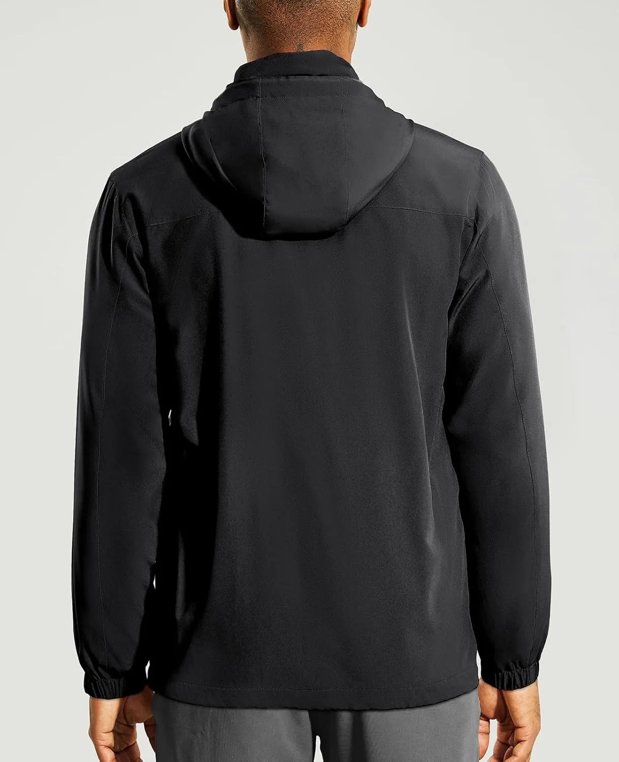 Haimont Men’s Packable Windbreaker with Hood Lightweight Windproof Water Resistant Hooded Jacket for Running Hiking Travel
