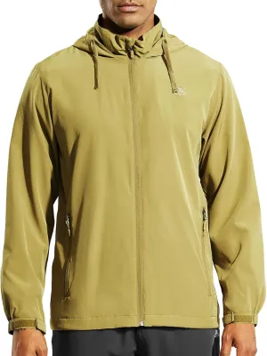 Haimont Men’s Packable Windbreaker with Hood Lightweight Windproof Water Resistant Hooded Jacket for Running Hiking Travel