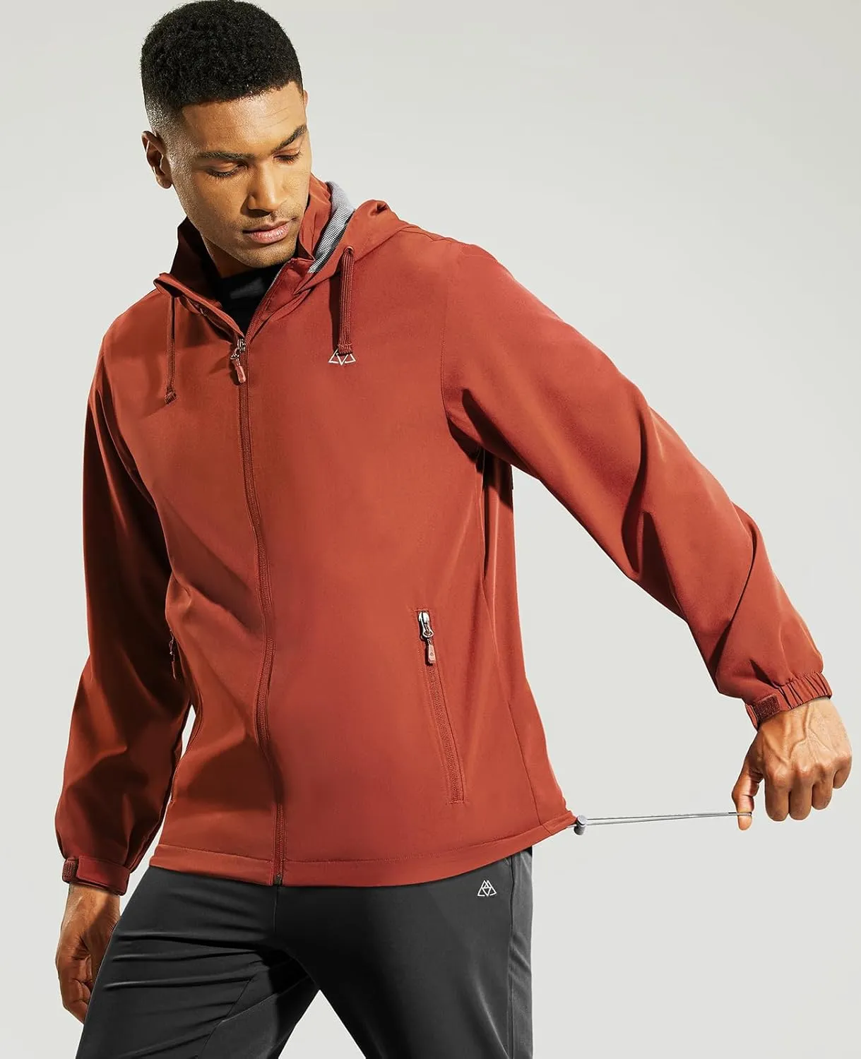 Haimont Men’s Packable Windbreaker with Hood Lightweight Windproof Water Resistant Hooded Jacket for Running Hiking Travel