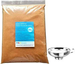 H&G Lifestyles Water Softener Resin Cation Ion Exchange Resin Filter Cartridge Refill for RV Water Softener System Camper Soft Water Replacement for Portable Water Softener